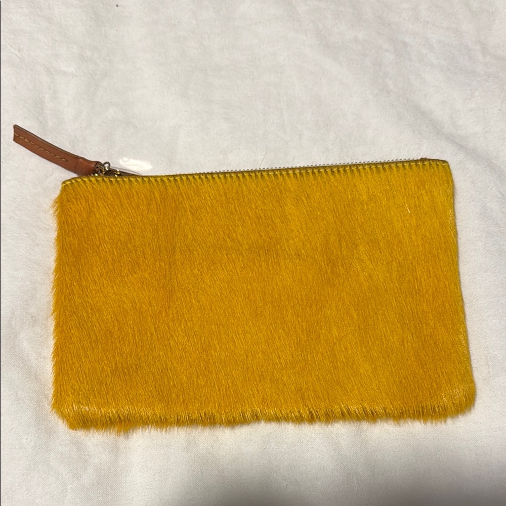 Clare V. Yellow Hair-On Cow Leather Sunshine Pouch